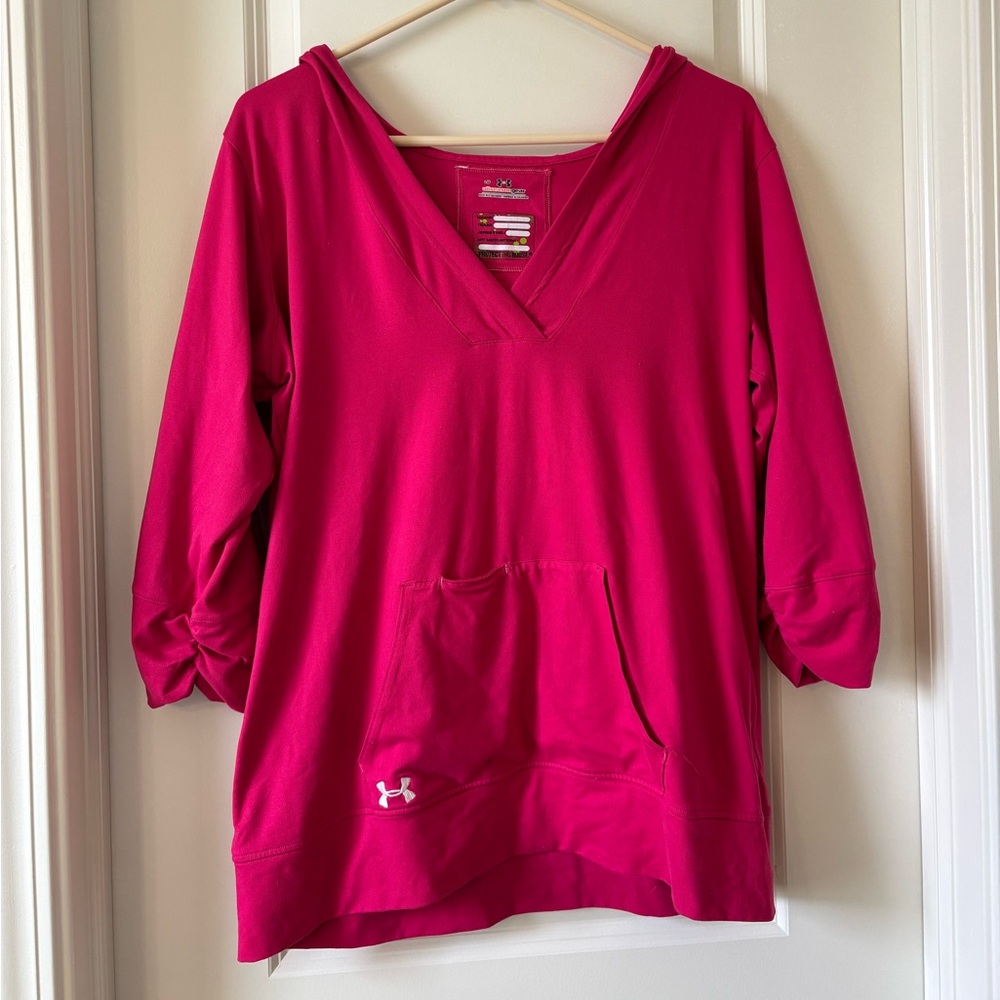 Under Armour Hot Pink V-Neck Lightweight Hoodie